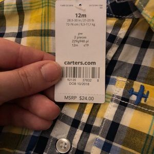 Carter’s 12 month button up and pants set
